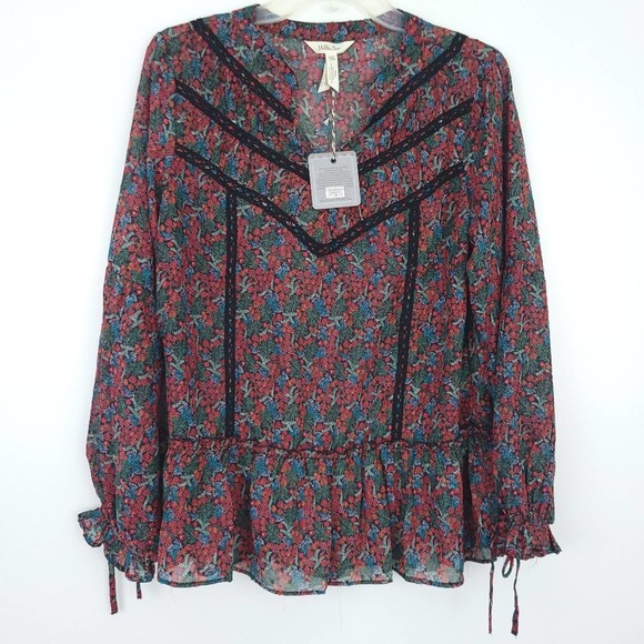 New Matilda Jane Choose Your Own Path Carol Top Floral Prairie Boho LARGE - Picture 2 of 8